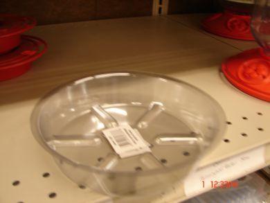 7" clear plastic pot saucer